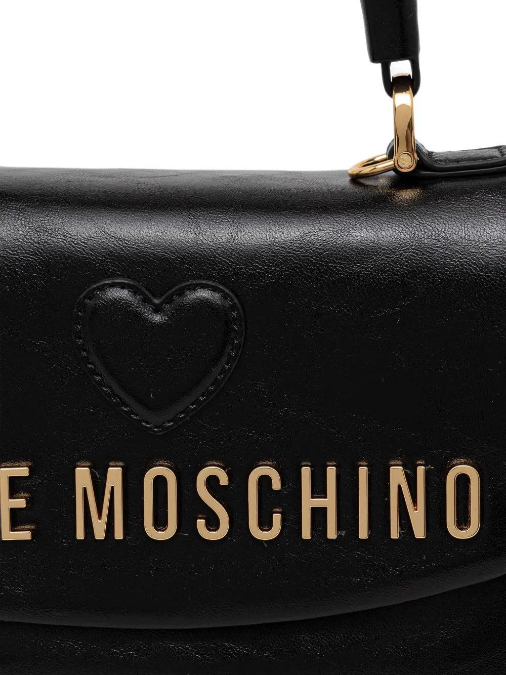 Love Moschino Shopper met gedraaid handvat en hartpatroon Zwart