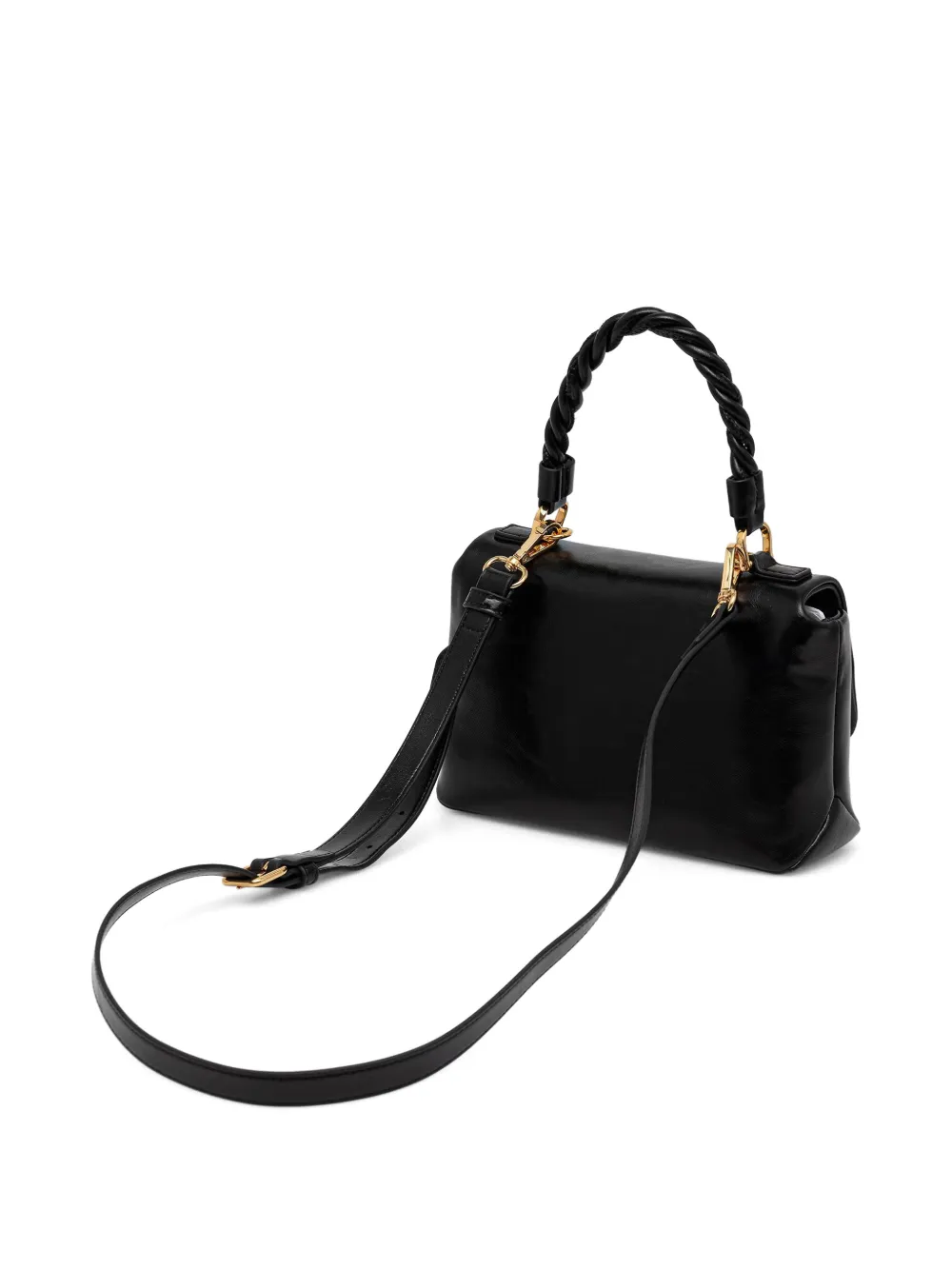 Love Moschino Shopper met gedraaid handvat en hartpatroon Zwart