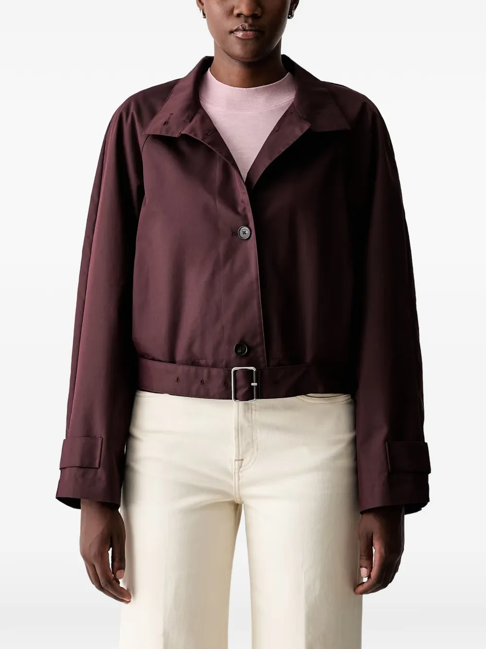 Marc O'Polo belted cropped jacket - Viola