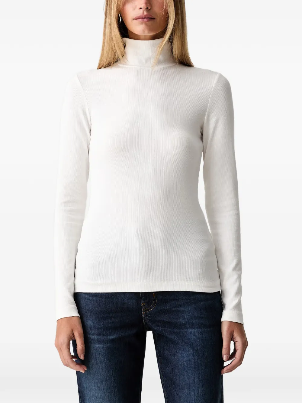 Marc O'Polo ribbed-knit turtleneck top - Bianco