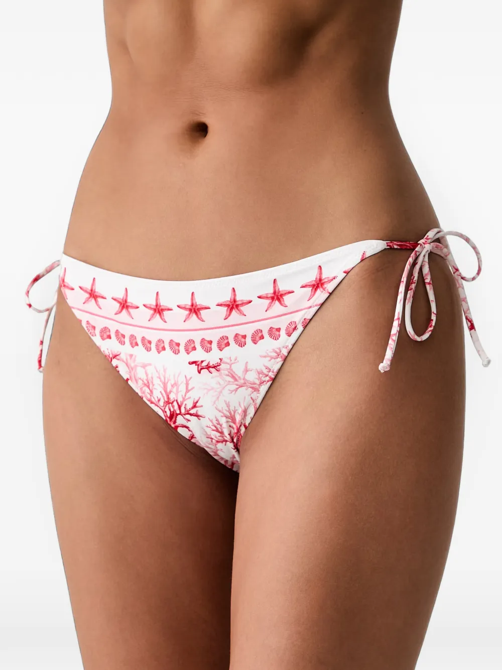 MC2 Saint Barth bas de bikini noué à fleurs Virgo - Blanc