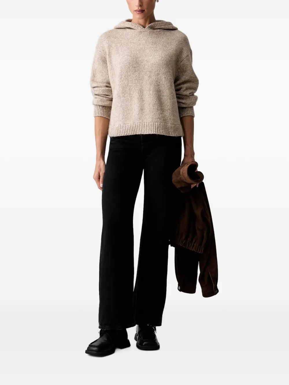 Marc O'Polo Gebreide hoodie Beige