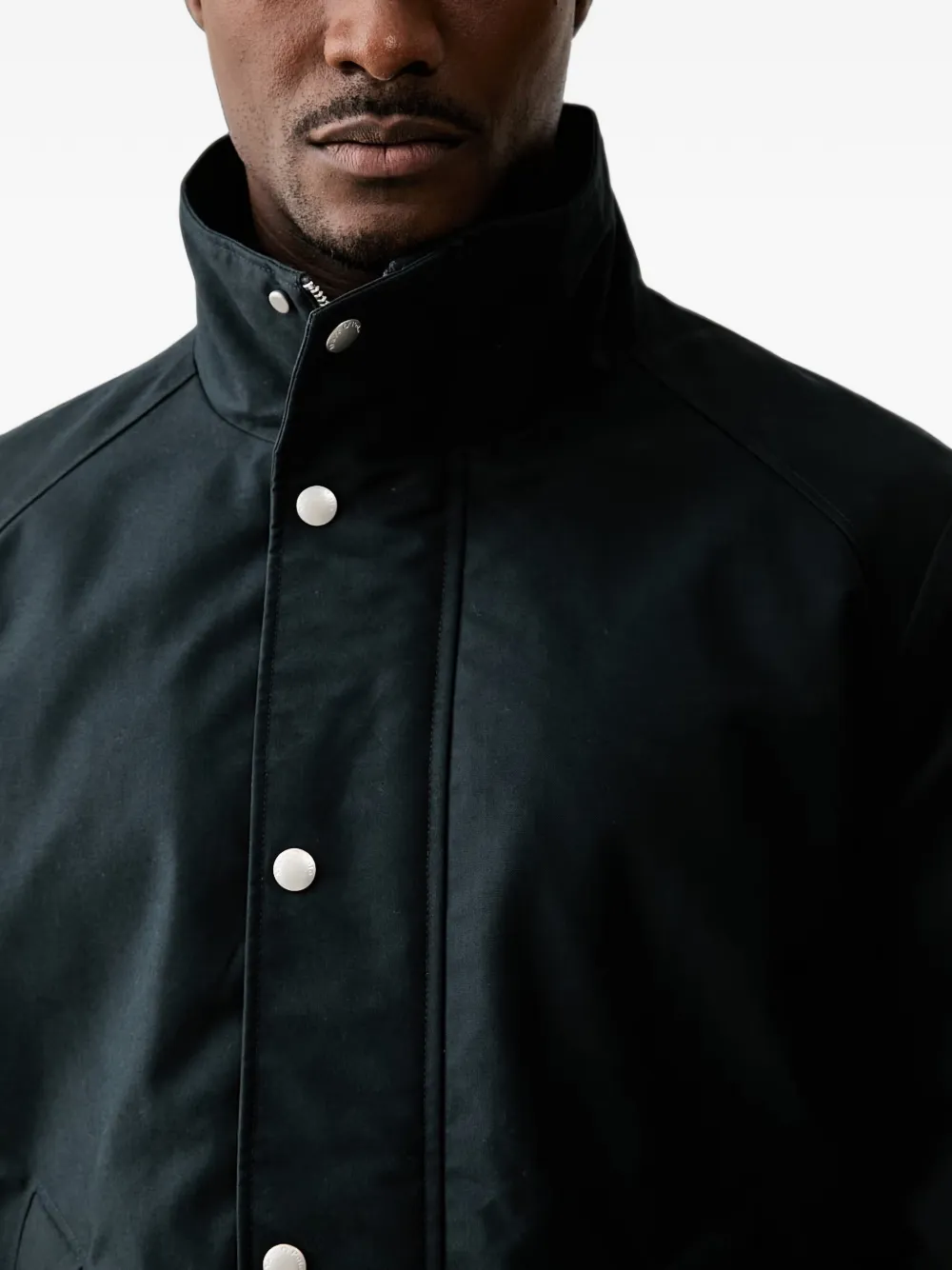 Marc O'Polo Jack met raglan mouwen en hoge hals Zwart