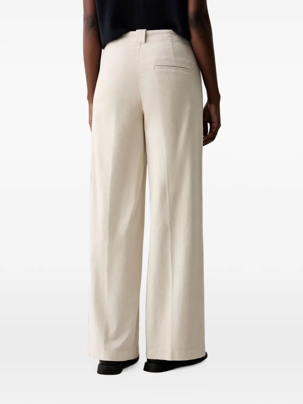 Marc O'Polo Margo ribfluwelen broek met wijde pijpen Beige