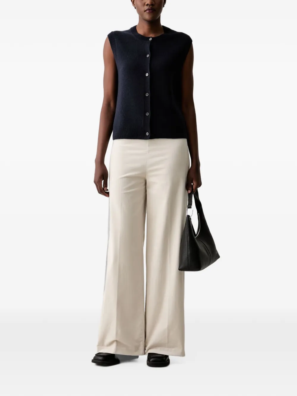 Marc O'Polo Margo ribfluwelen broek met wijde pijpen Beige