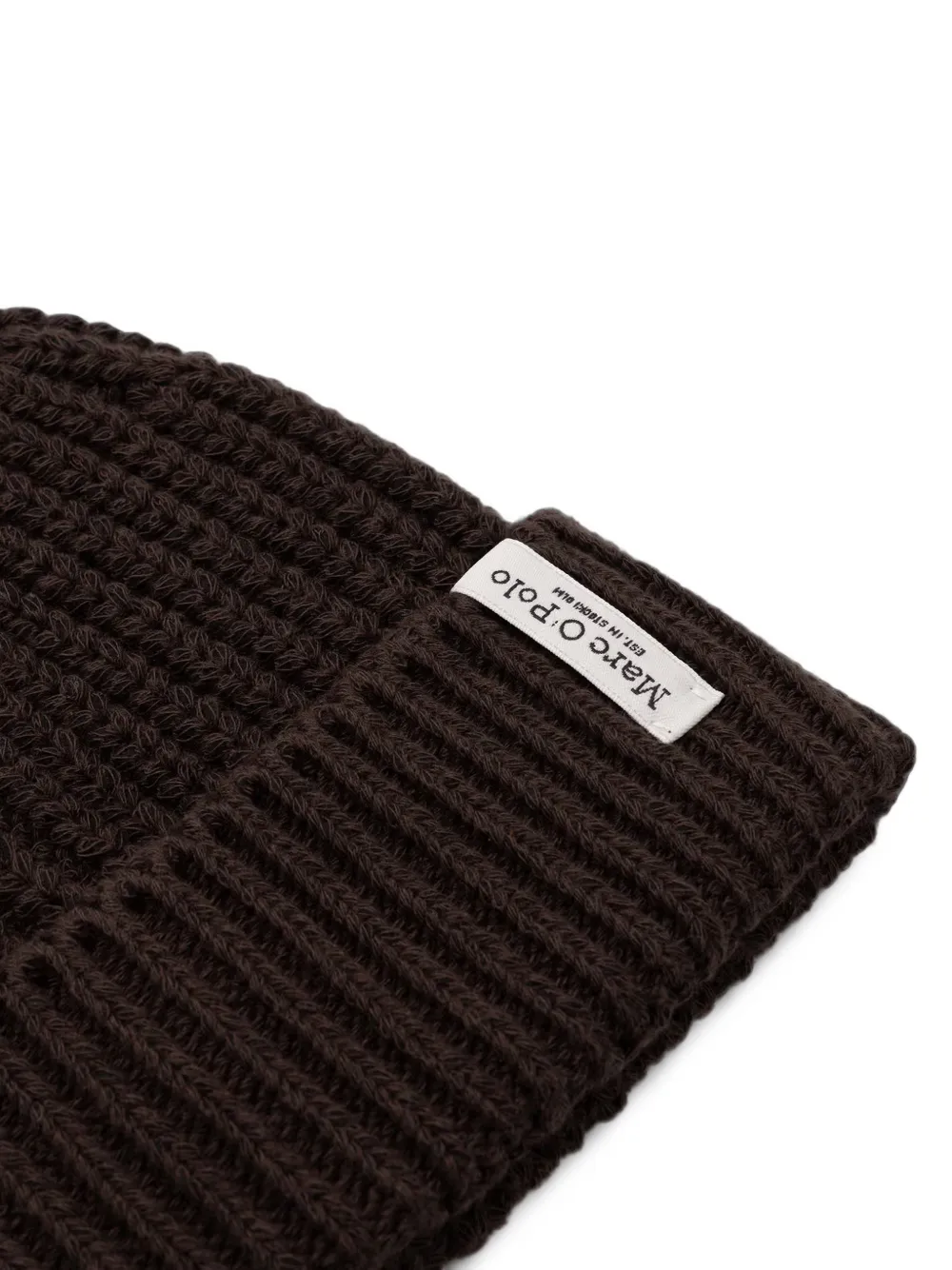 Marc O'Polo Ribgebreide muts Bruin
