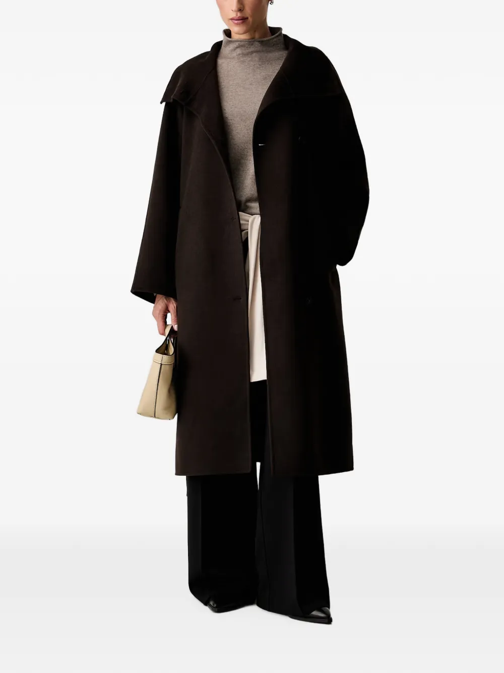 Marc O'Polo belted button-up coat - Marrone