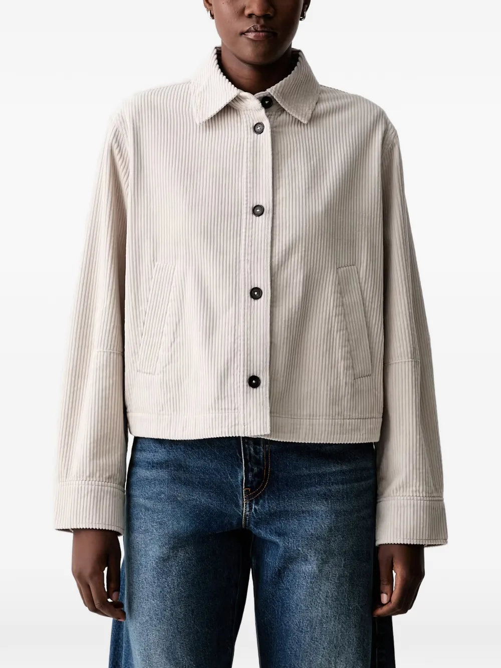 Marc O'Polo corduroy-texture button-front jacket - Toni neutri