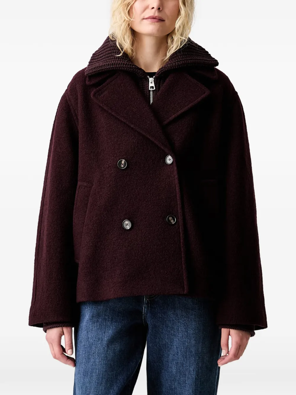 Marc O'Polo double-breasted long-sleeve peacoat - Rosso