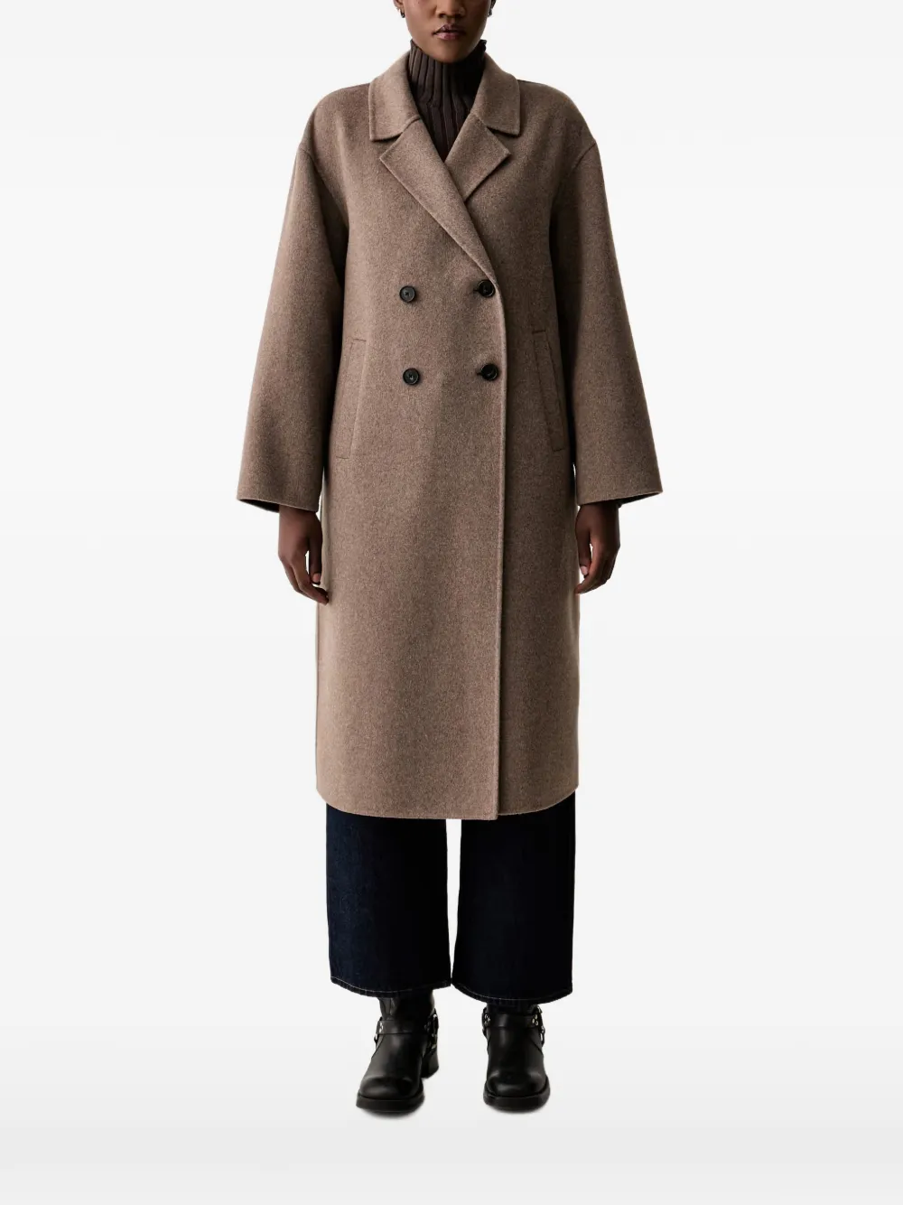 Marc O'Polo double-breasted notched-lapels coat - Marrone