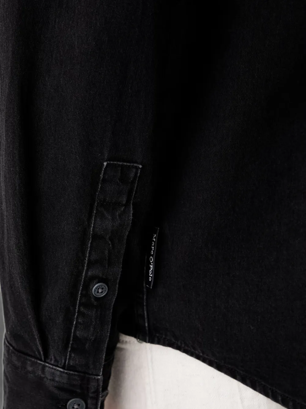 Marc O'Polo patch-pocket denim shirt Zwart