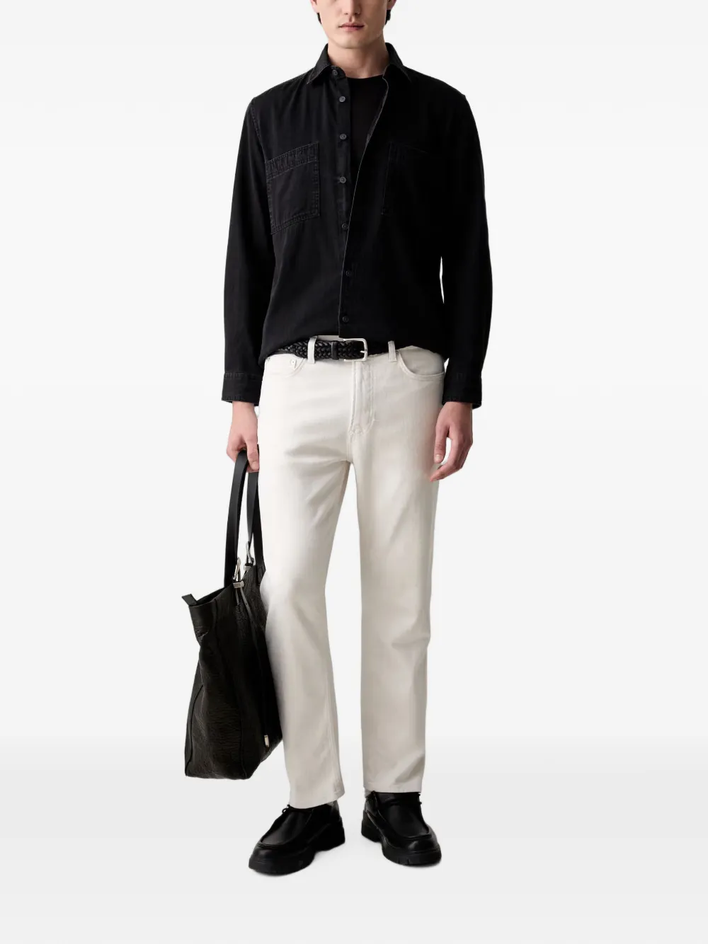 Marc O'Polo patch-pocket denim shirt Zwart