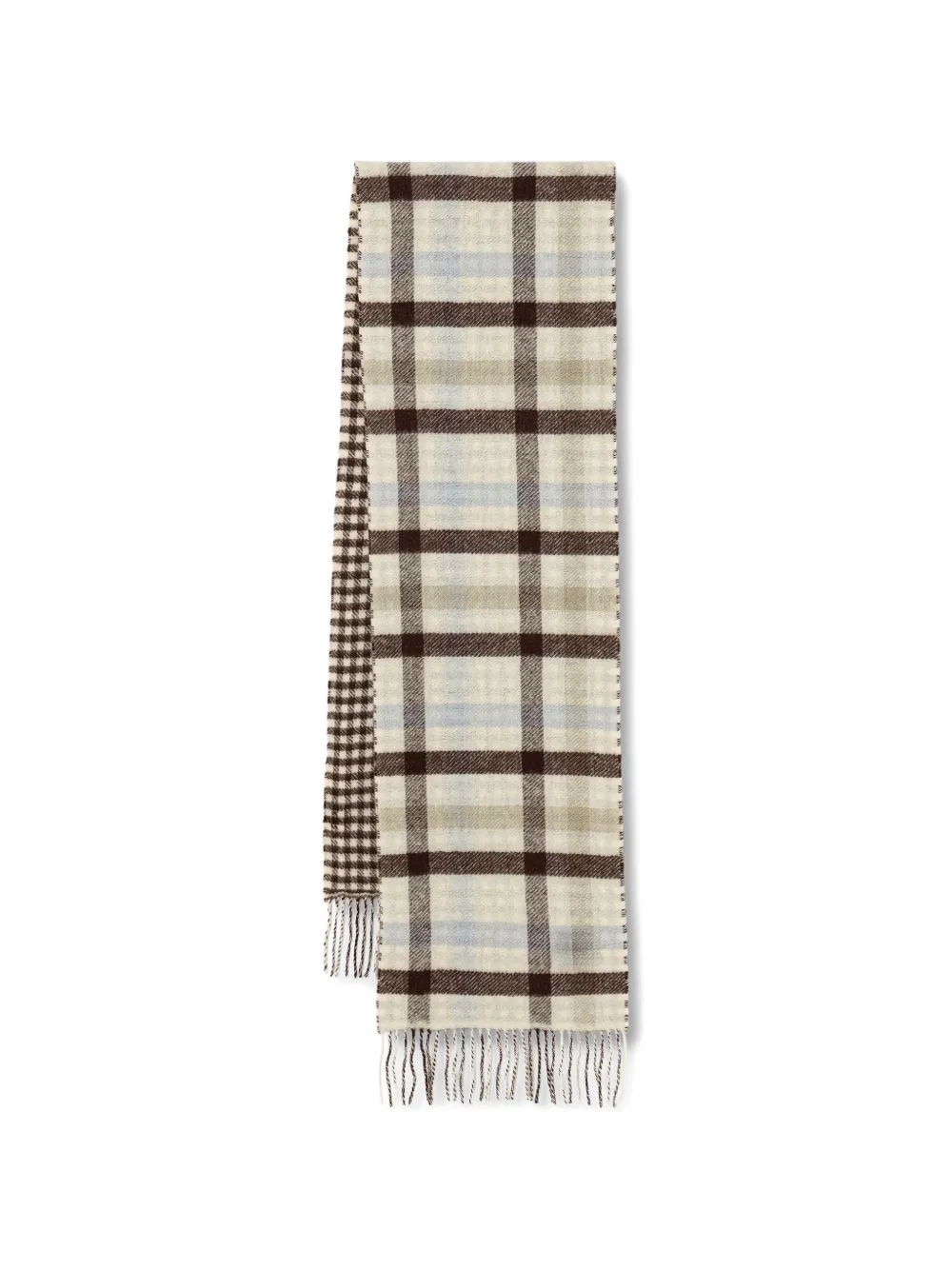 Marc O'Polo check-pattern fringed scarf