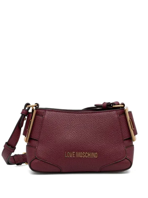Love Moschino logo-plaque pebbled crossbody bag