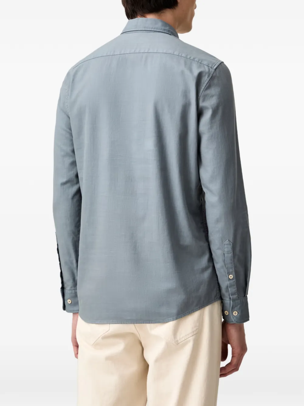 Marc O'Polo Twill long-sleeve shirt Blauw