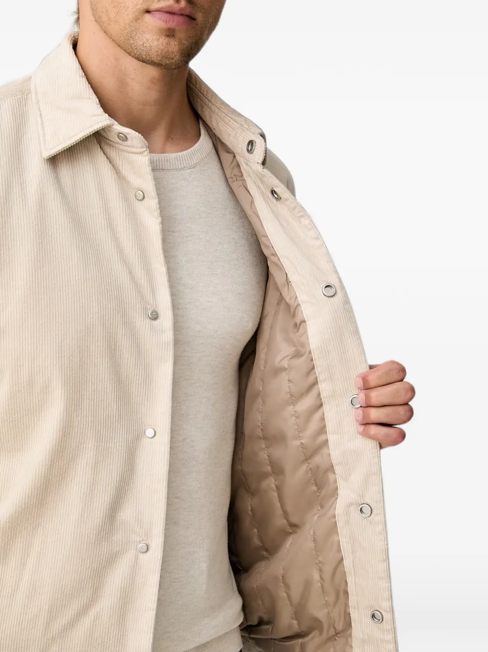 Marc O'Polo Ribfluweel shirtjack Beige