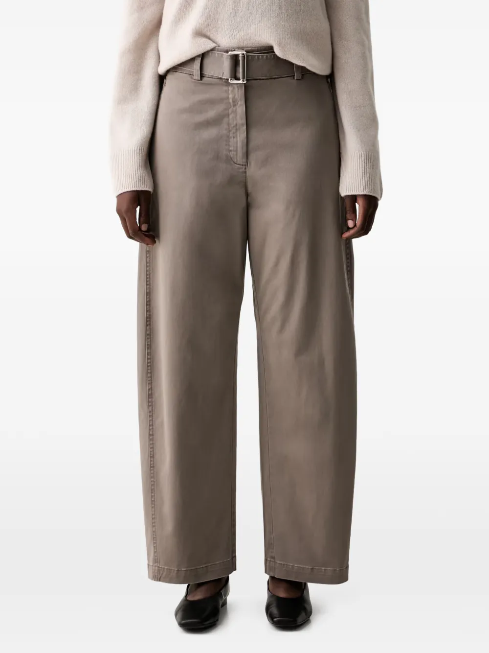 Marc O'Polo belted wide-leg trousers - Grigio