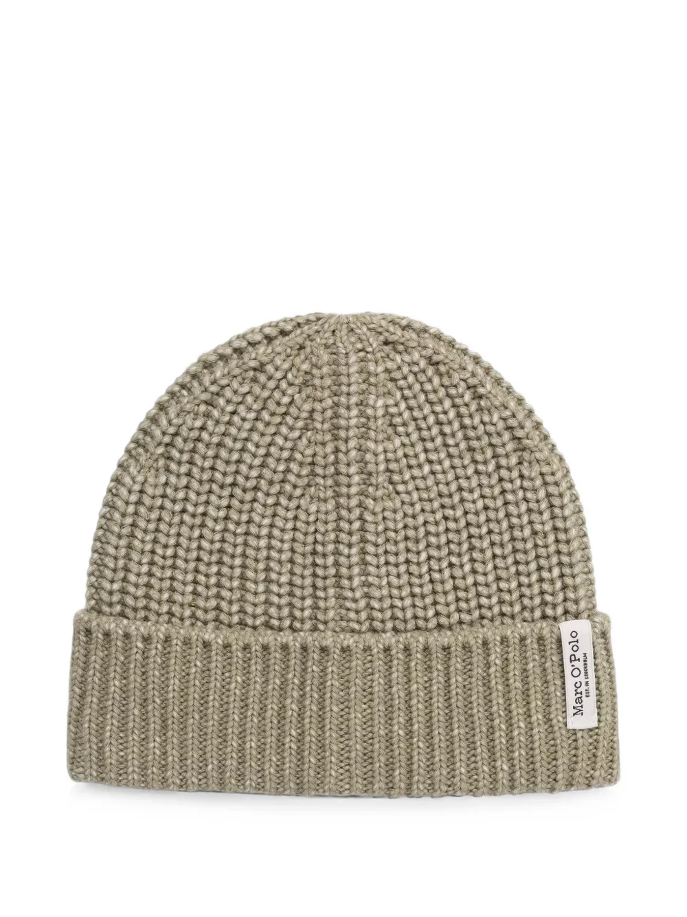 Marc O'polo Ribbed-knit Turn-up Brim Beanie Hat In Nude