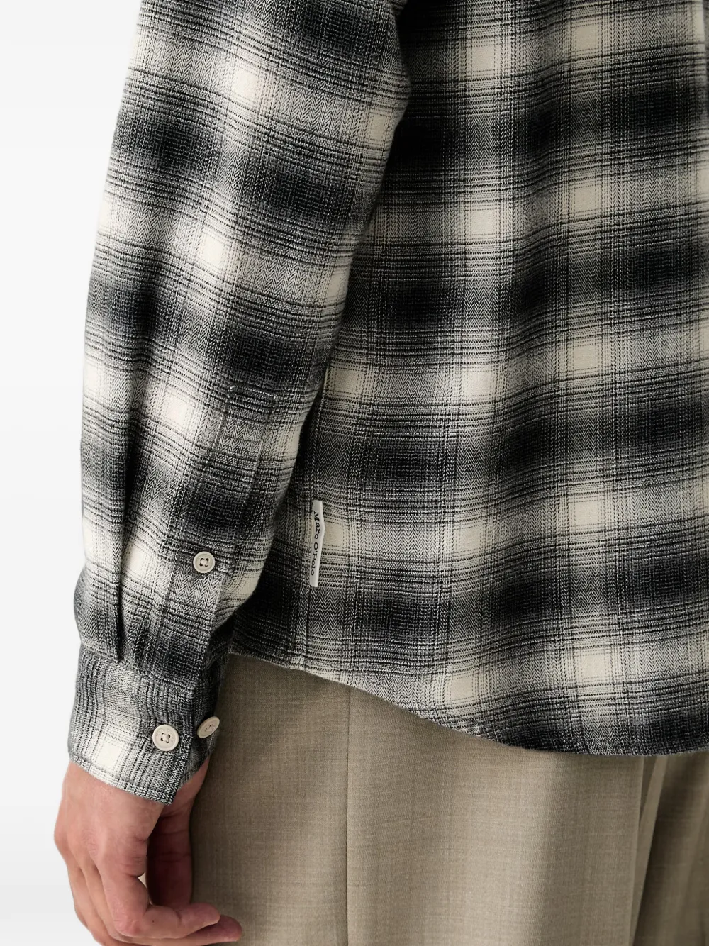 Marc O'Polo check-print flannel shirt Zwart