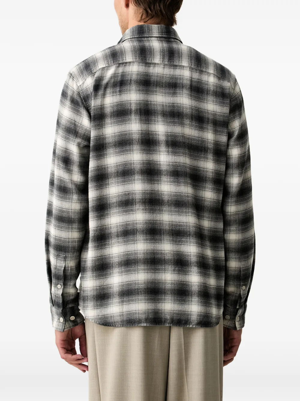 Marc O'Polo check-print flannel shirt Zwart