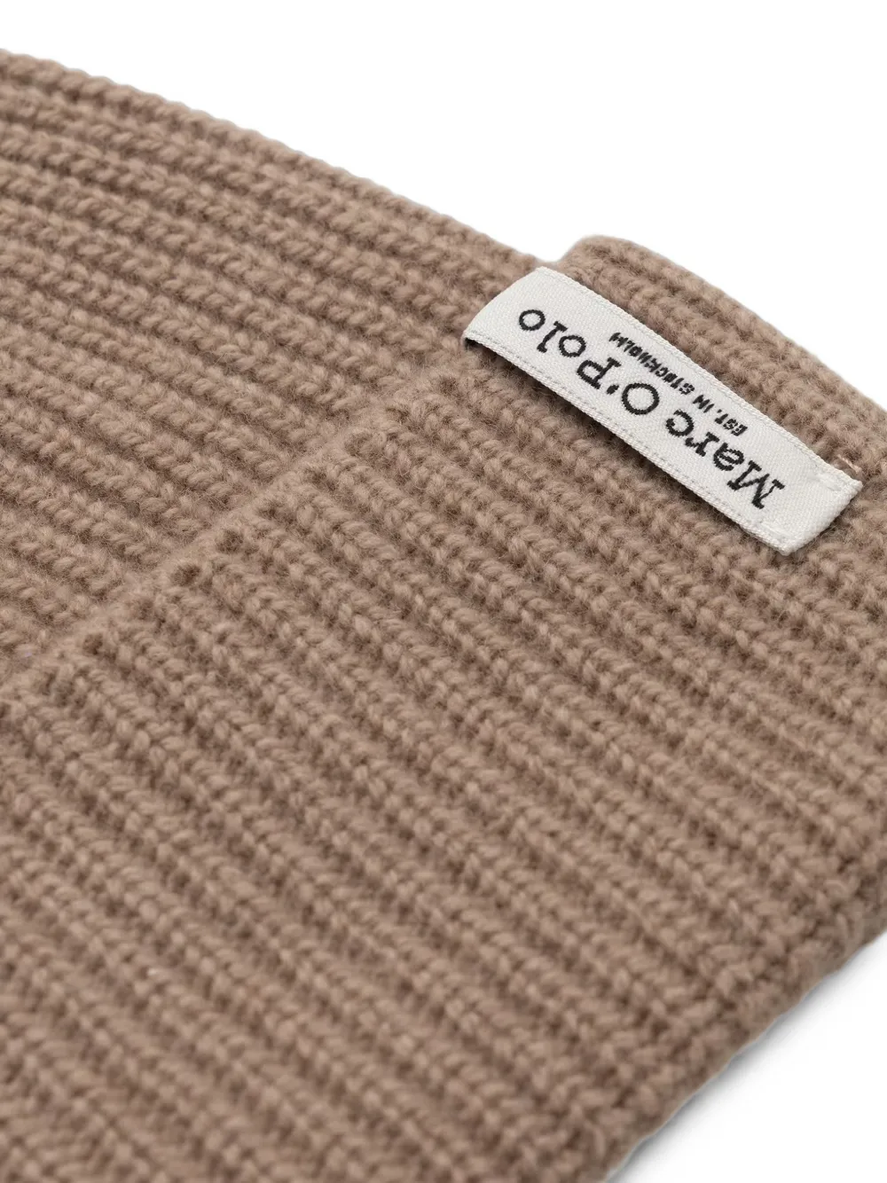 Marc O'Polo Ribgebreide muts Bruin