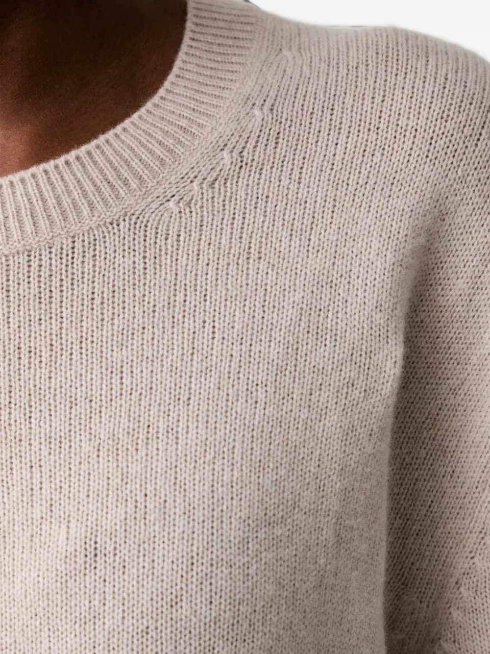 Marc O'Polo Trui met ronde hals en geribbelde afwerking Beige