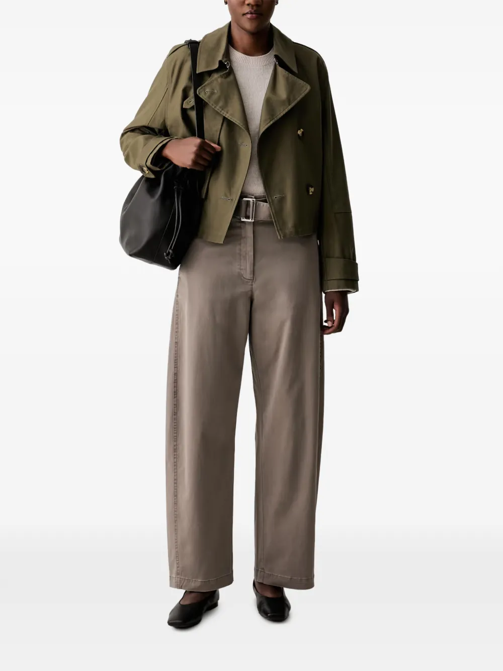 Marc O'Polo Trui met ronde hals en geribbelde afwerking Beige