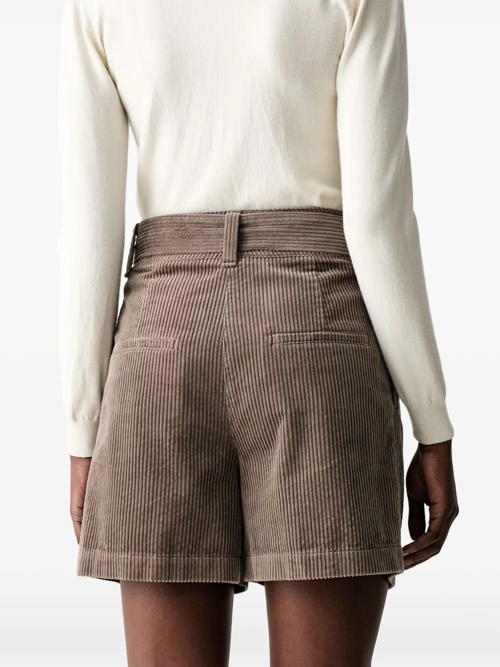 Marc O'Polo Ribfluwelen shorts met ceintuur Bruin