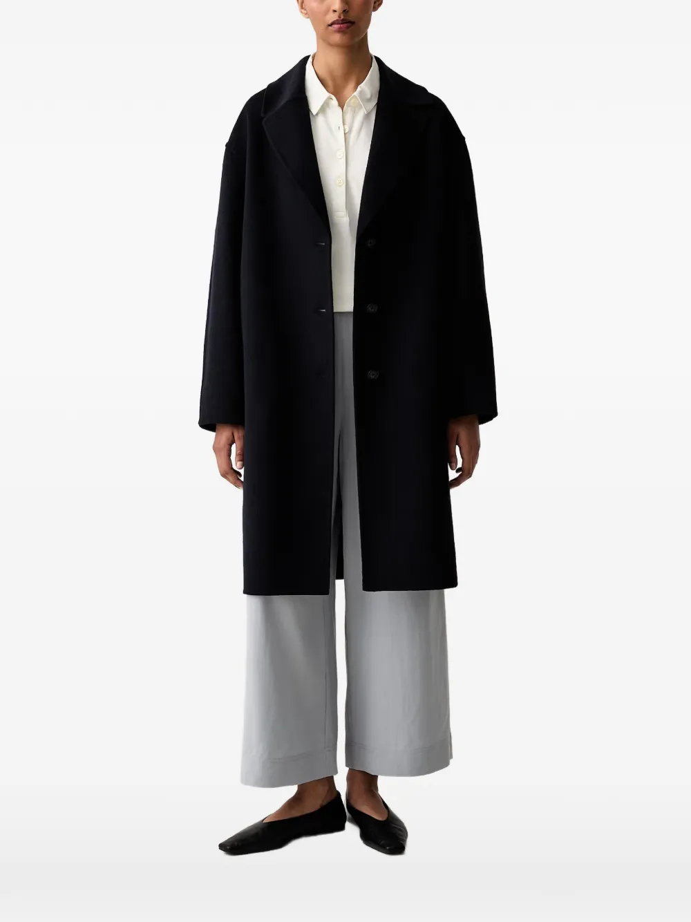 Marc O'Polo notched-lapels single-breasted coat - Nero