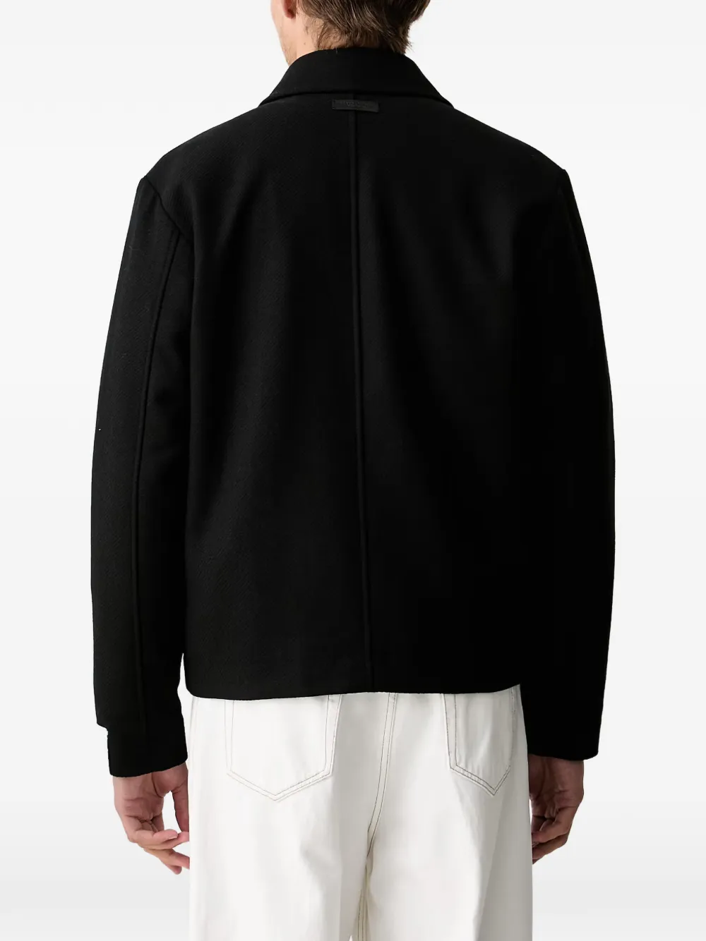 Marc O'Polo diagonal-weave zip-up jacket Zwart