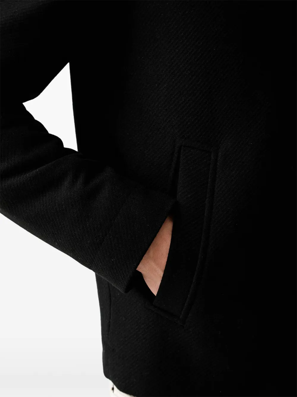 Marc O'Polo diagonal-weave zip-up jacket Zwart