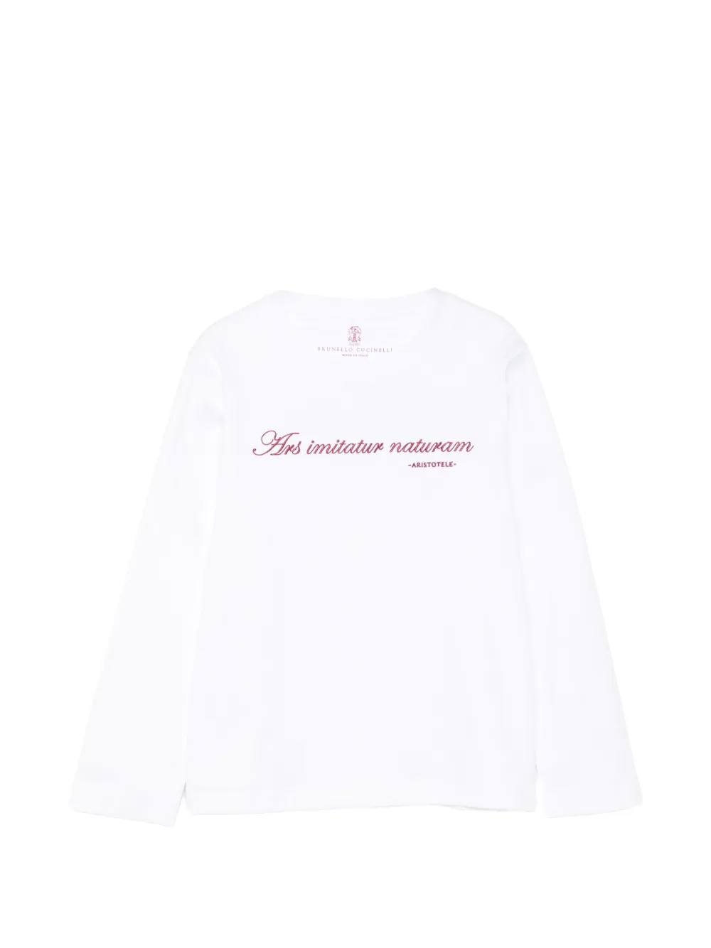 Brunello Cucinelli Kids Besticktes Langarmshirt - Weiß