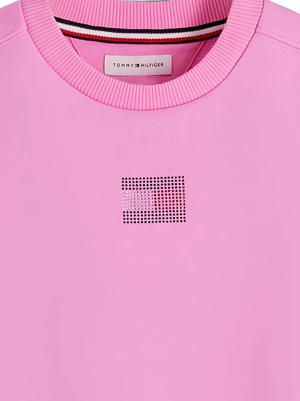 Tommy Hilfiger Junior Sweater met stras logo Roze