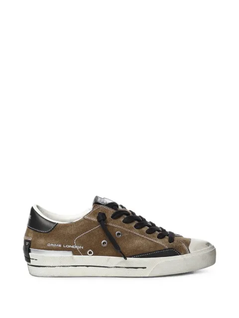 Crime London Midnight distressed-effect suede sneakers