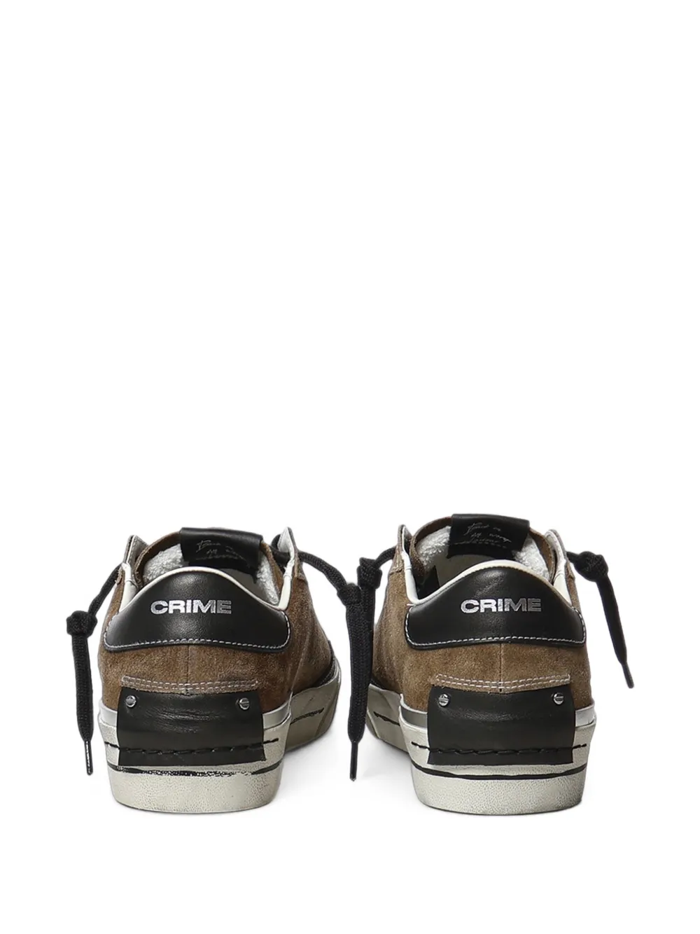 Crime London Midnight distressed-effect suede sneakers Bruin
