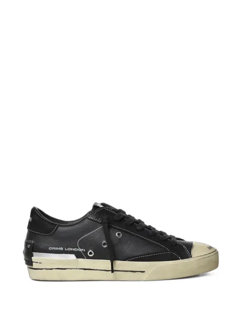 Crime London Midnight distressed-effect leather sneakers
