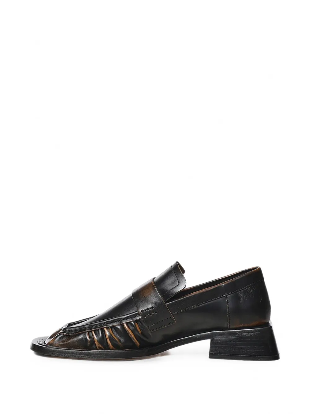 Miista Airi brushed-finish ruched loafers Bruin