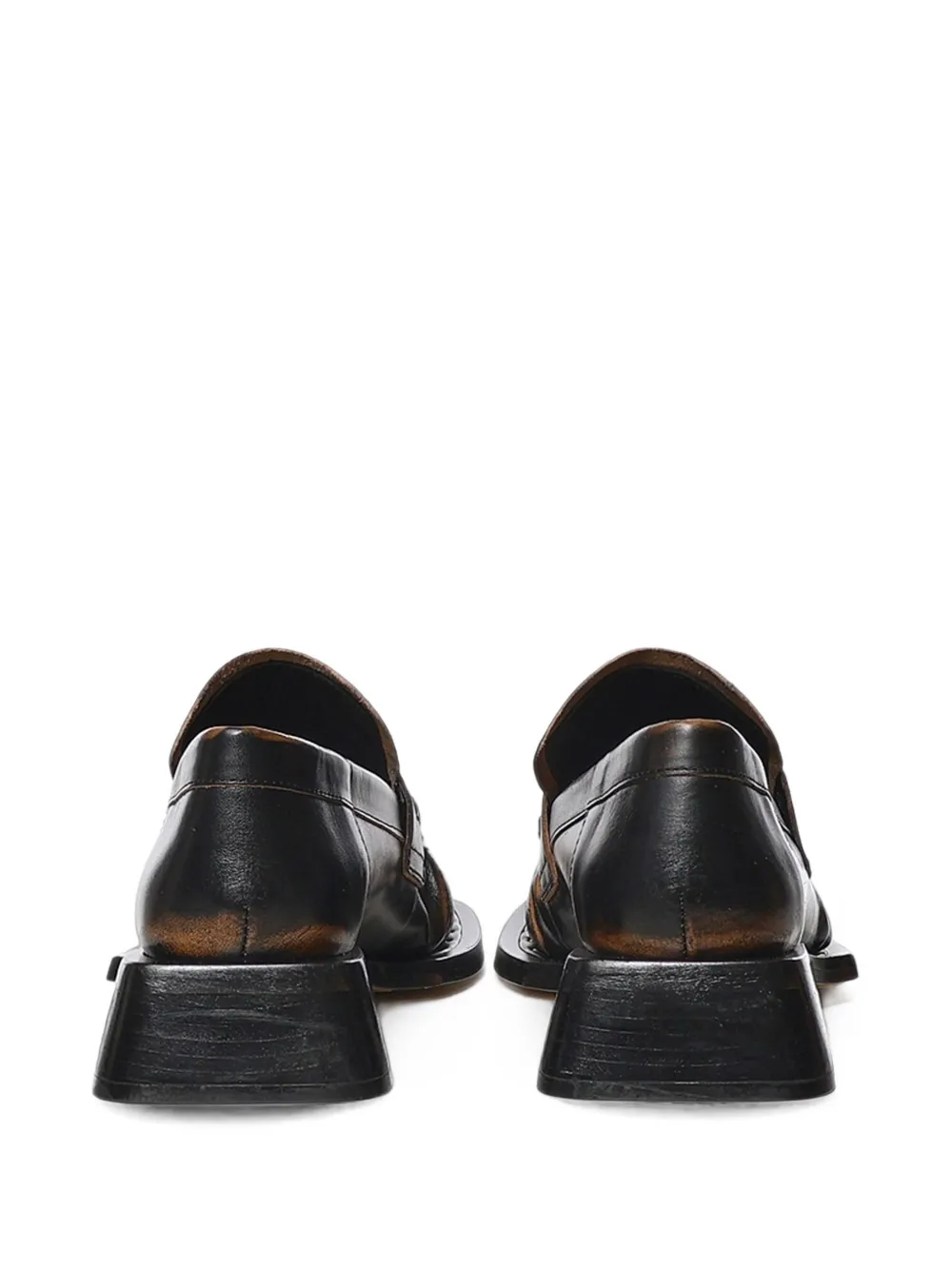 Miista Airi brushed-finish ruched loafers Bruin