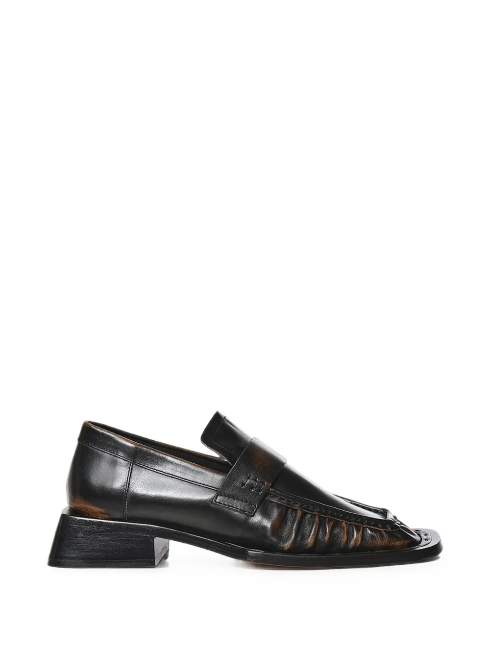 Miista Airi brushed-finish ruched loafers - Marrone