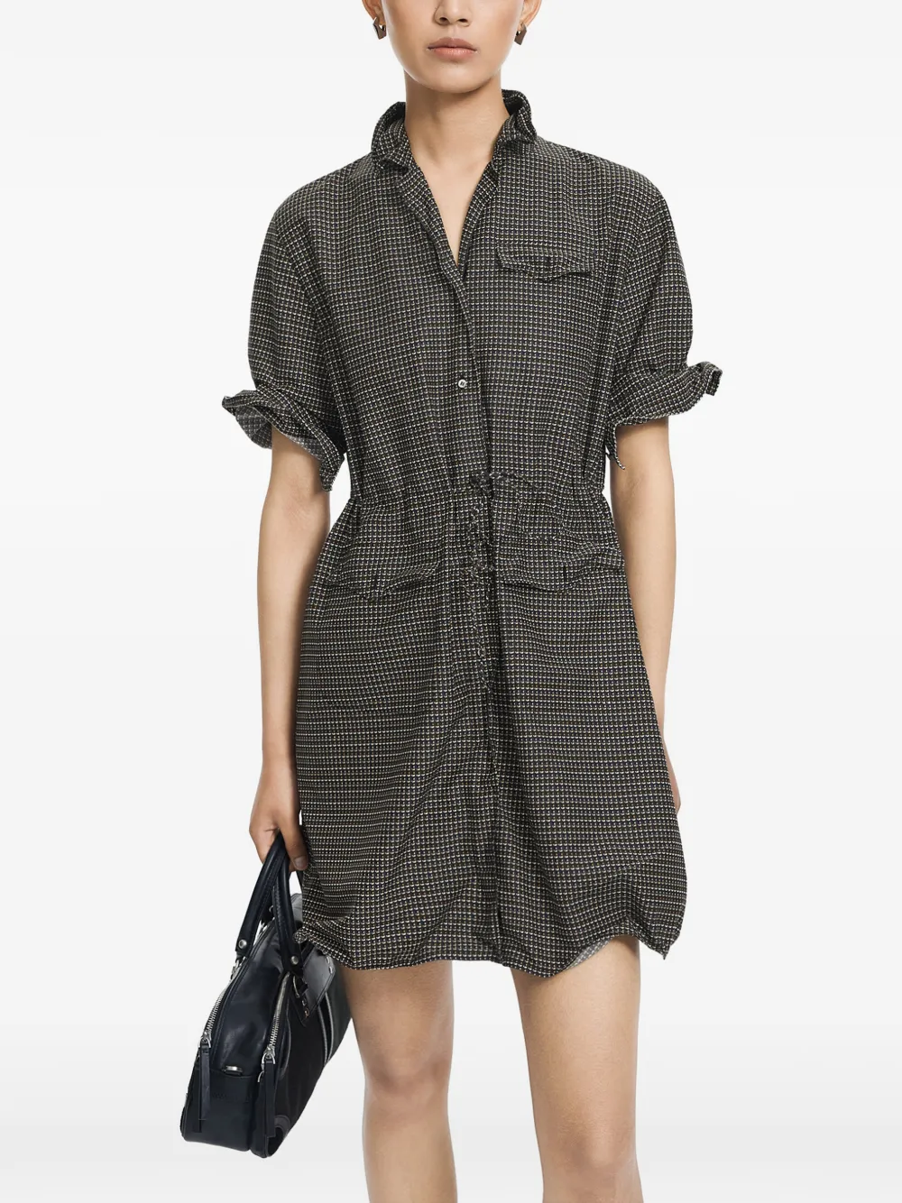 JNBY Mini-jurk met geometrische print en korte mouwen Grijs
