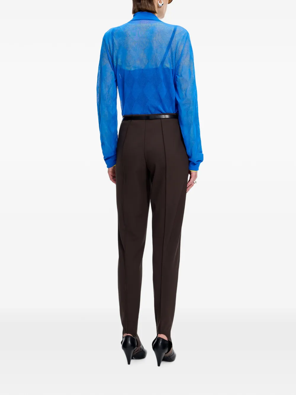 JNBY Fijngebreid vest met geruit jacquard Blauw