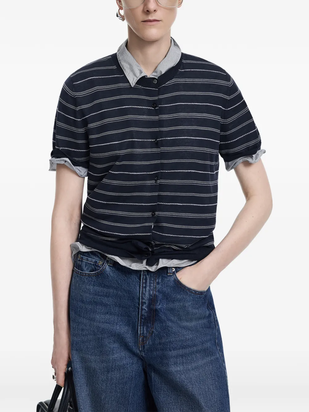 JNBY Gestreept cropped vest Blauw