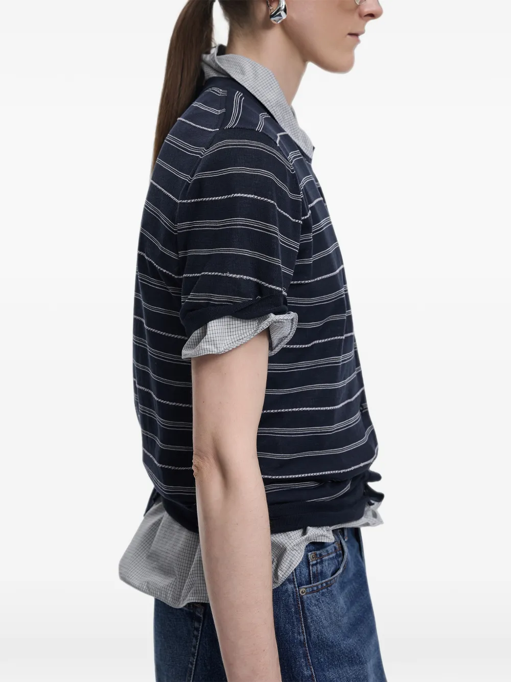 JNBY Gestreept cropped vest Blauw