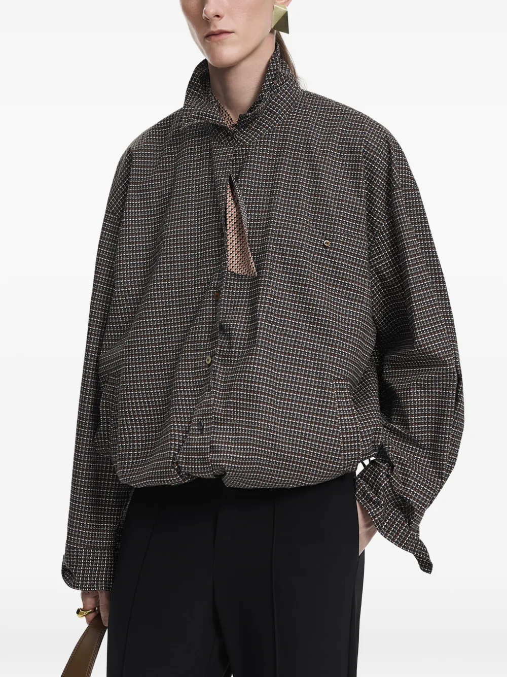 JNBY geometric-print oversized shirt