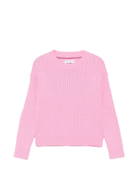Tommy Hilfiger Junior cable-knit embroidered-logo sweater