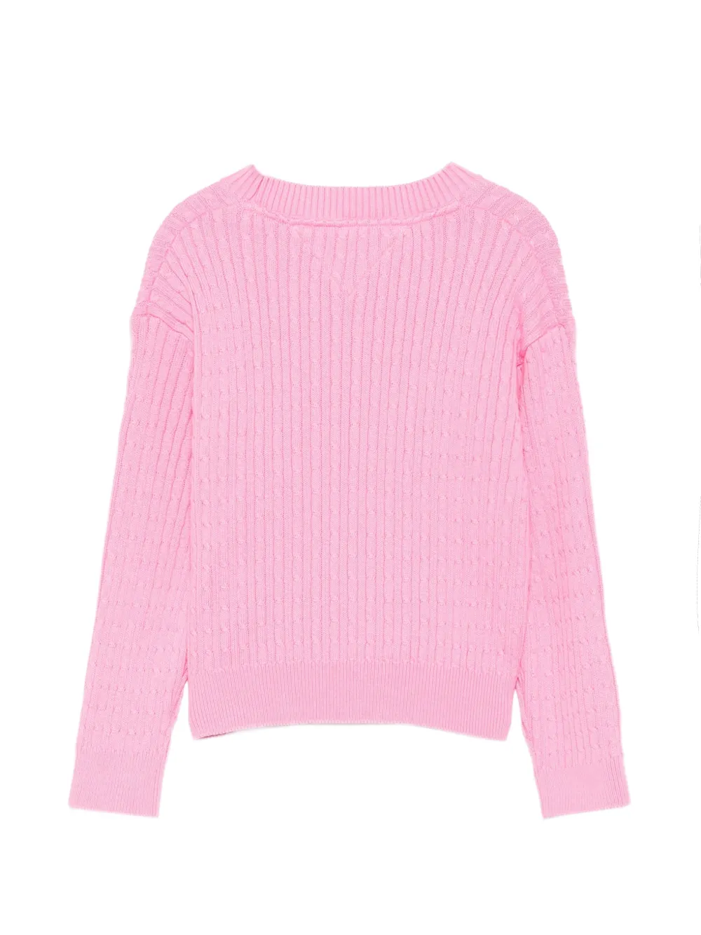Tommy Hilfiger Junior Kabelgebreide trui met geborduurd logo Roze