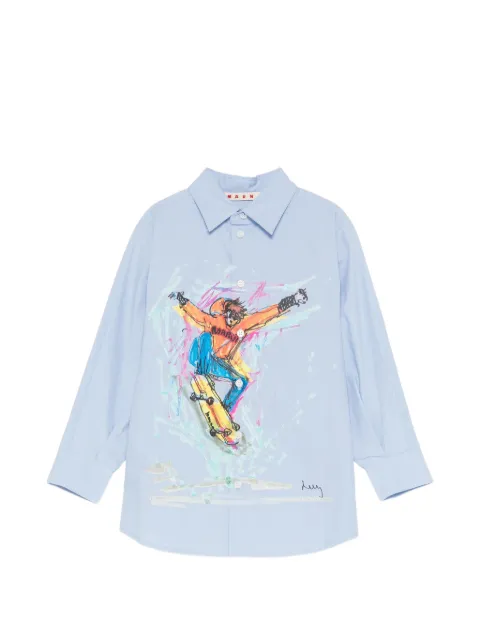 Marni Kids قميص بأكمام طويلة وطبعة جرافيك