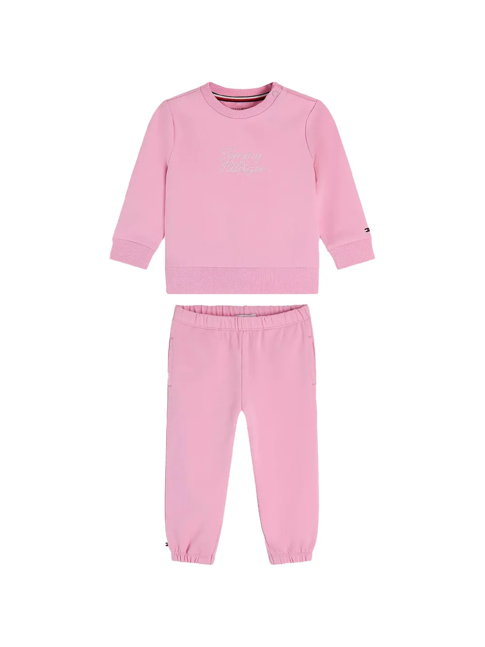 Tommy Hilfiger Junior Tuta sportiva con logo ricamato - Rosa