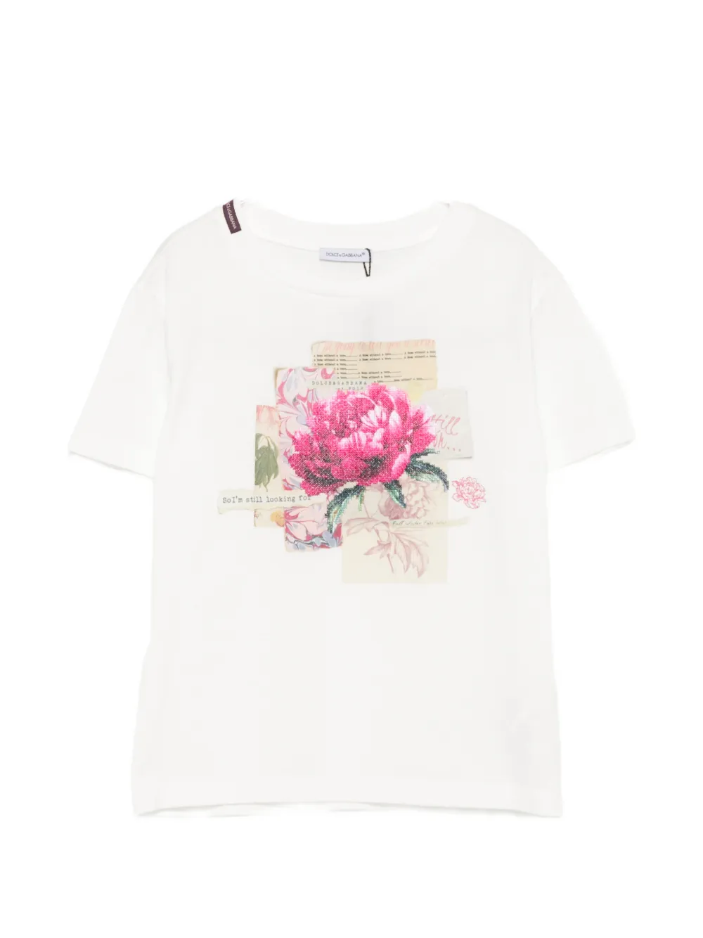 Dolce & Gabbana Kids floral-print T-shirt - Bianco
