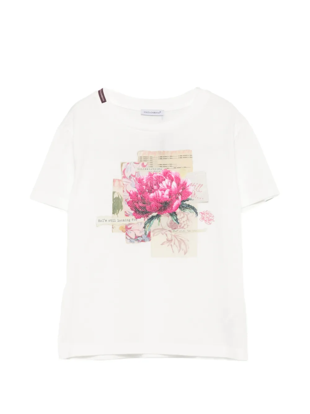 Dolce & Gabbana Kids floral-print T-shirt - Bianco